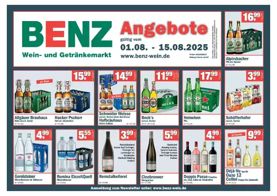 Benz Getränke Prospekt (gültig bis 15-08)