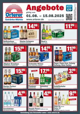 Orterer Getränkemarkt Prospekt (gültig bis 15-08)