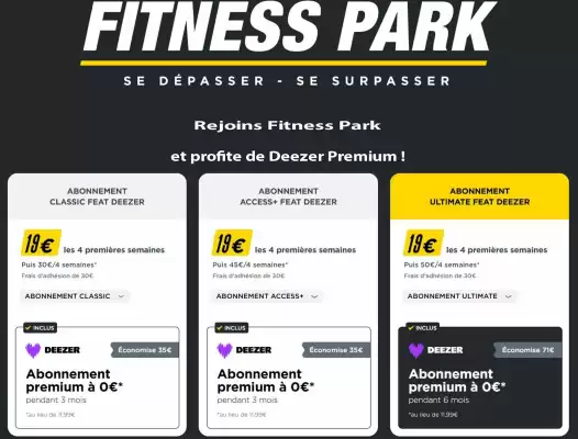 Catalogue Fitness Park (valable jusqu'au 30-09)
