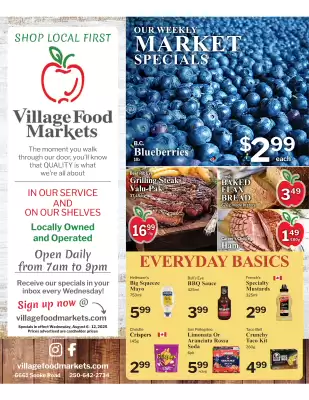 Village Food Markets flyer (valid until 12-08)