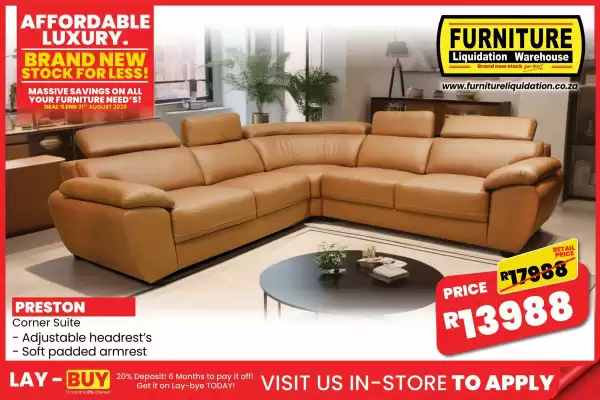 Furniture Liquidation Warehouse catalogue (valid until 31-08)