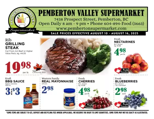 Pemberton Valley Supermarket flyer (valid until 14-08)