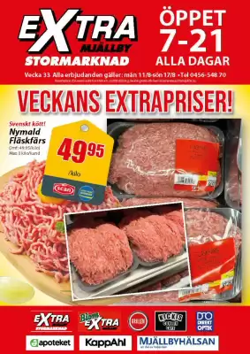 Extra Mjällby Stormarknad reklamblad (giltig till och med 17-08)