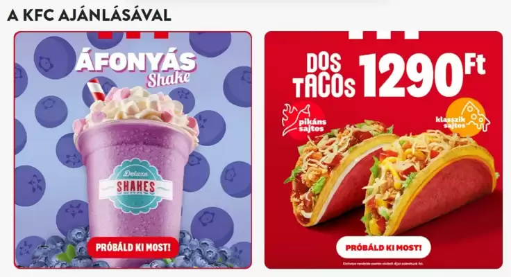 KFC akciós újság (érvényes eddig: 21-08)