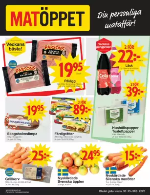 Matöppet reklamblad