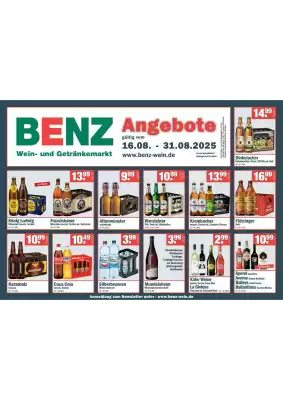 Benz Getränke Prospekt (gültig bis 31-08)