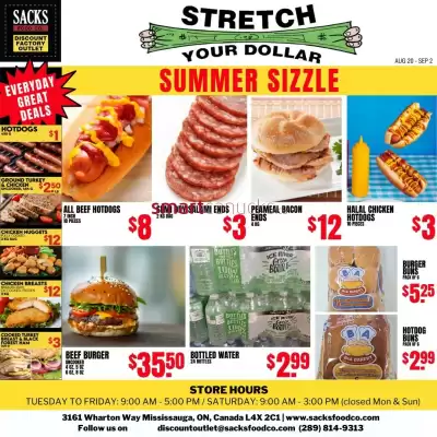 Sacks Food Co. flyer (valid until 27-08)