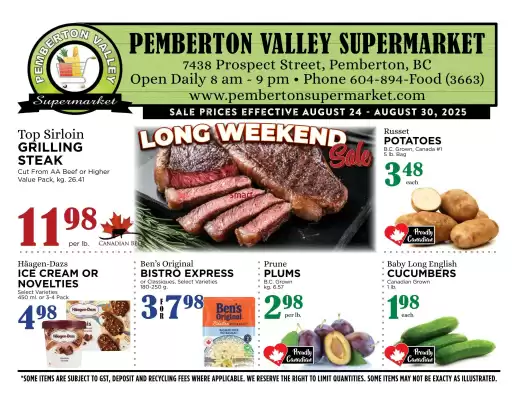 Pemberton Valley Supermarket flyer (valid until 28-08)