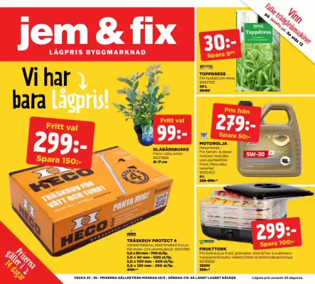 Jem&Fix reklamblad (giltig till och med 7-09)