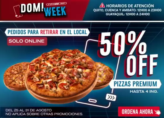 Catálogo Domino's Pizza (válido hasta 31-08)