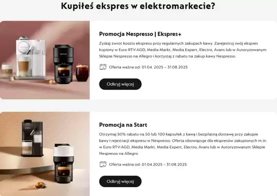 Nespresso gazetka (ważność do 31-08)
