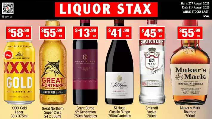 Liquor Stax catalogue (valid until 31-08)