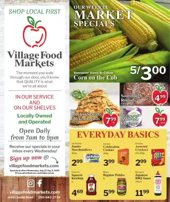 Village Food Markets flyer (valid until 3-09)