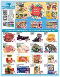FreshLand Supermarket flyer week 35 Page 1