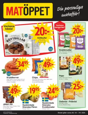 Matöppet reklamblad (giltig till och med 7-09)