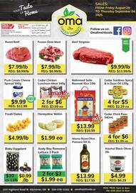 Oma Fresh Foods flyer week 35 Page 1