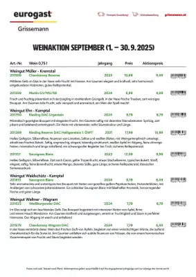 Eurogast Grissemann Flugblatt (gültig bis 30-09)