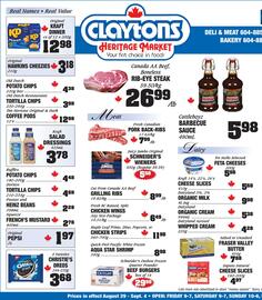 Claytons Heritage Market flyer week 35 Page 1