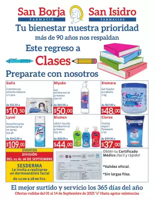 catálogo Farmacias San Isidro y San Borja (válido hasta 14-09)