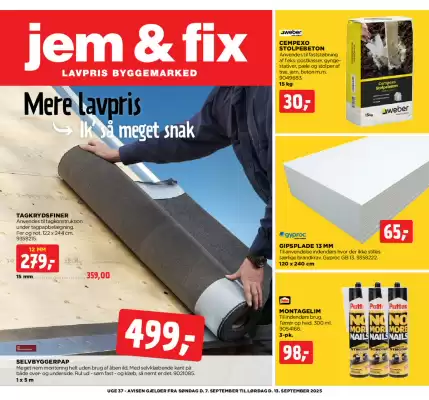 Jem & fix tilbudsavis (gælder indtil 13-09)