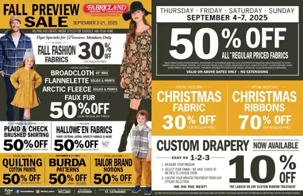 Fabricland flyer (valid until 11-09)