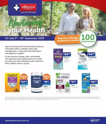 Alliance Pharmacy catalogue (valid until 25-09)