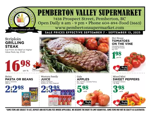 Pemberton Valley Supermarket flyer (valid until 11-09)