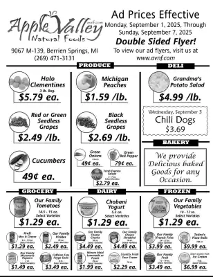 Apple Valley Natural Foods weekly ad (valid until 7-09)