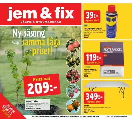 Jem&Fix reklamblad (giltig till och med 21-09)
