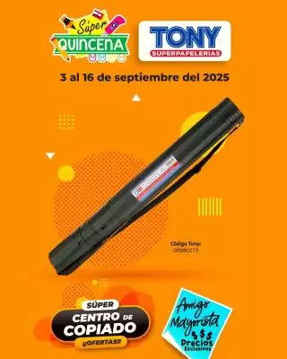 Catálogo Tony Super Papelerías (válido hasta 16-09)