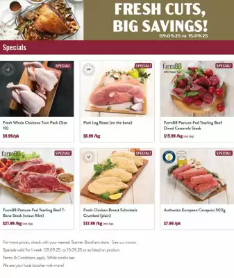 Tasman Butchers catalogue (valid until 15-09)
