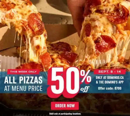 Domino's Pizza flyer (valid until 14-09)