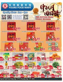 Yours Food Mart flyer week 37 Page 1