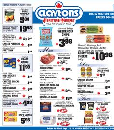 Claytons Heritage Market flyer week 37 Page 1