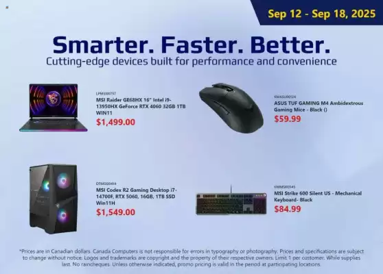 Canada Computers flyer (valid until 18-09)