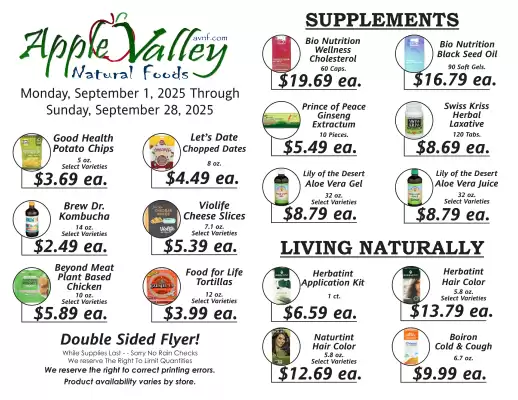 Apple Valley Natural Foods weekly ad (valid until 28-09)