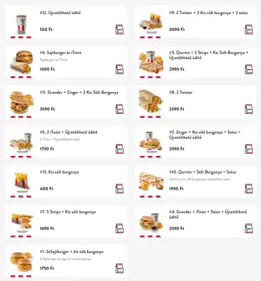 KFC akciós újság (érvényes eddig: 18-09)