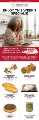 Monastery Bakery flyer (valid until 19-09)