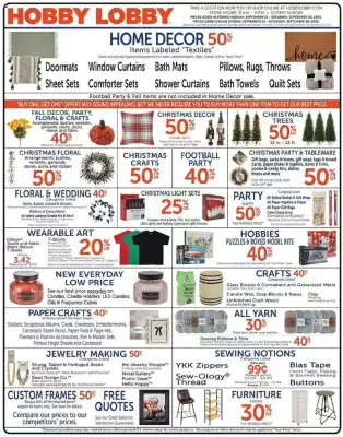 Hobby Lobby weekly ad (valid until 21-09)