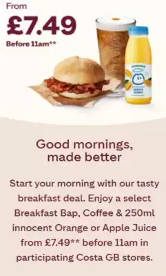 Costa Coffee leaflet (valid until 31-10)