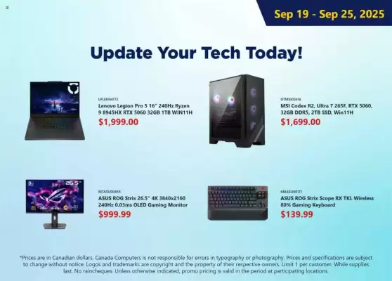 Canada Computers flyer (valid until 26-09)