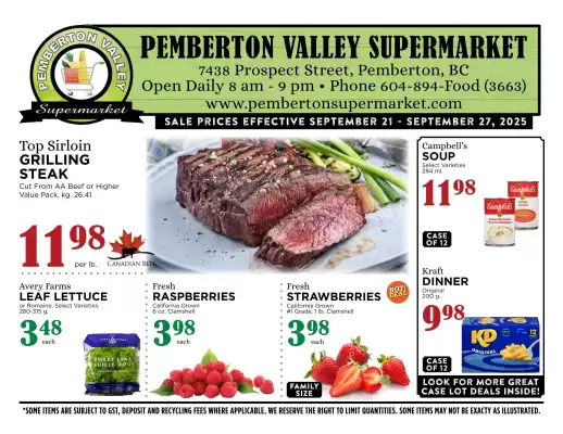 Pemberton Valley Supermarket flyer (valid until 25-09)