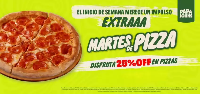 Catálogo Papa John's (válido hasta 31-12)