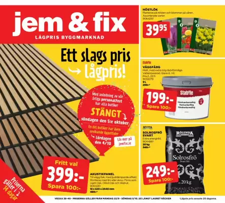Jem&Fix reklamblad (giltig till och med 5-10)