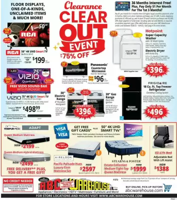 ABC Warehouse weekly ad (valid until 4-10)
