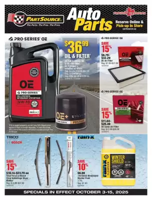 PartSource flyer (valid until 10-10)
