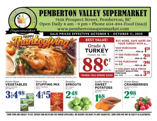 Pemberton Valley Supermarket flyer (valid until 13-10)