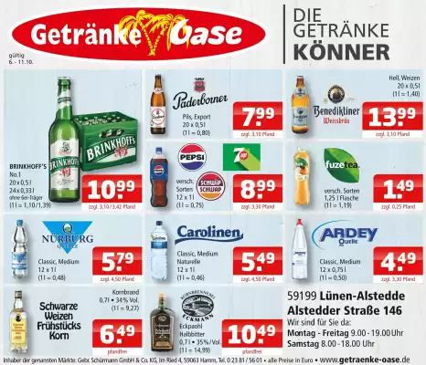 Getränke Oase Prospekt (gültig bis 11-10)