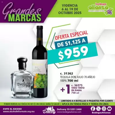 Folleto Bodegas Alianza (válido hasta 20-10)