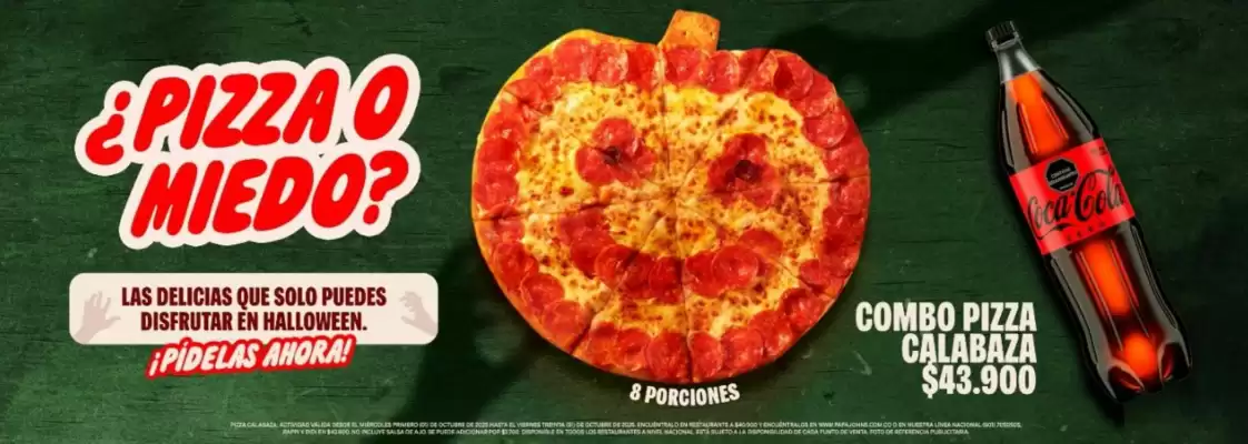 Catálogo Papa John's (válido hasta 31-10)